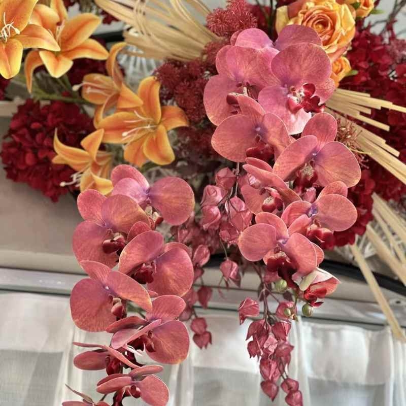 Multi-colored artificial Phalaenopsis orchids with a real touch feel