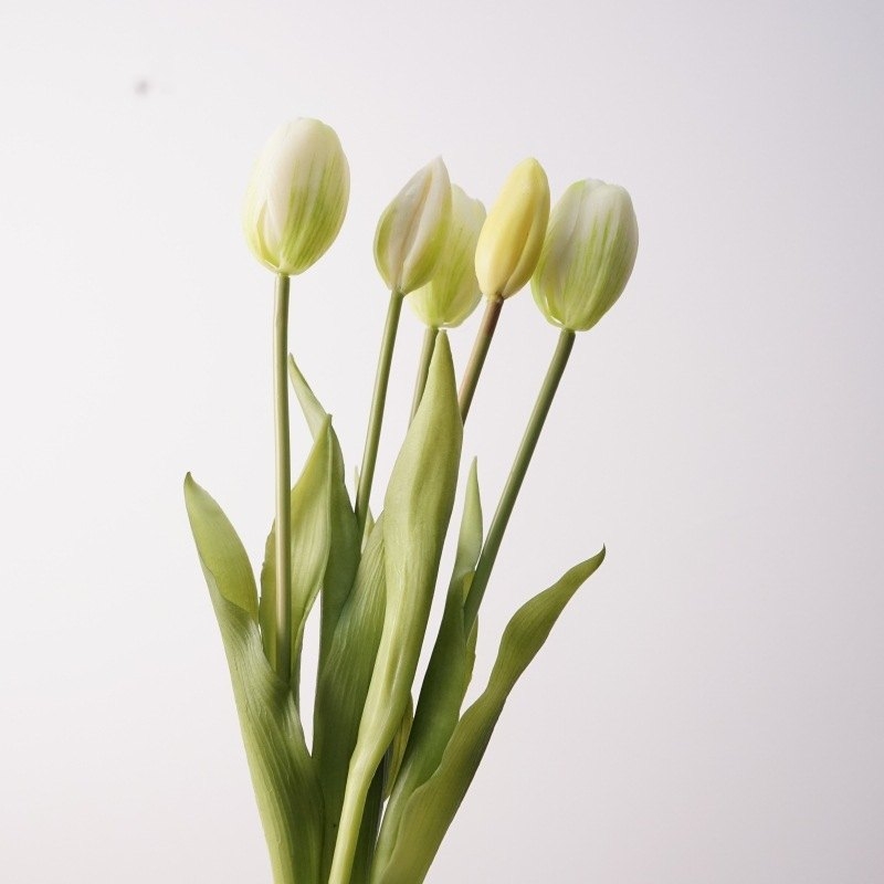 A bunch  of artificial tulips with five flowers