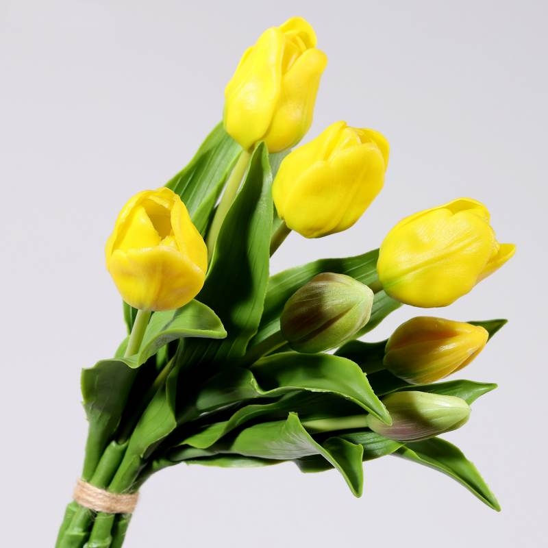 A bunch of artificial tulips with 7 flowers