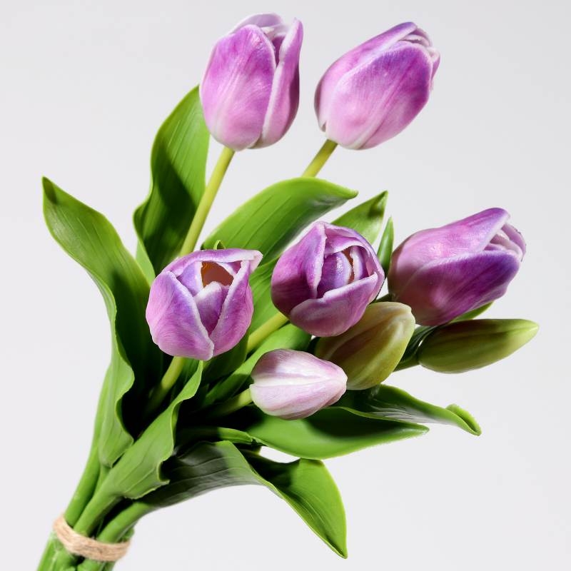 A bunch of artificial tulips with 7 flowers
