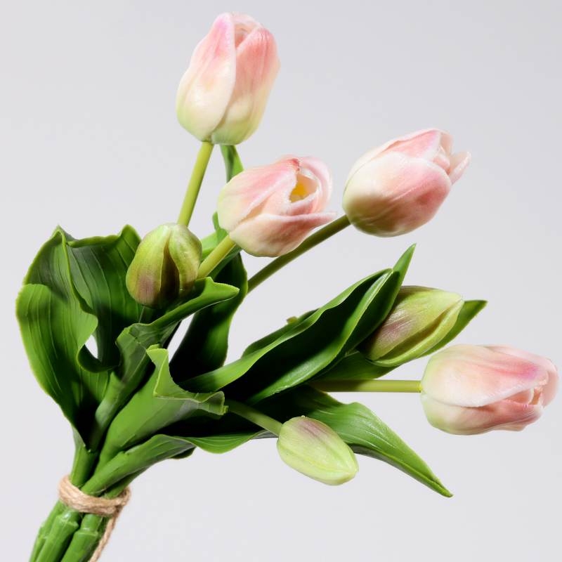 A bunch of artificial tulips with 7 flowers