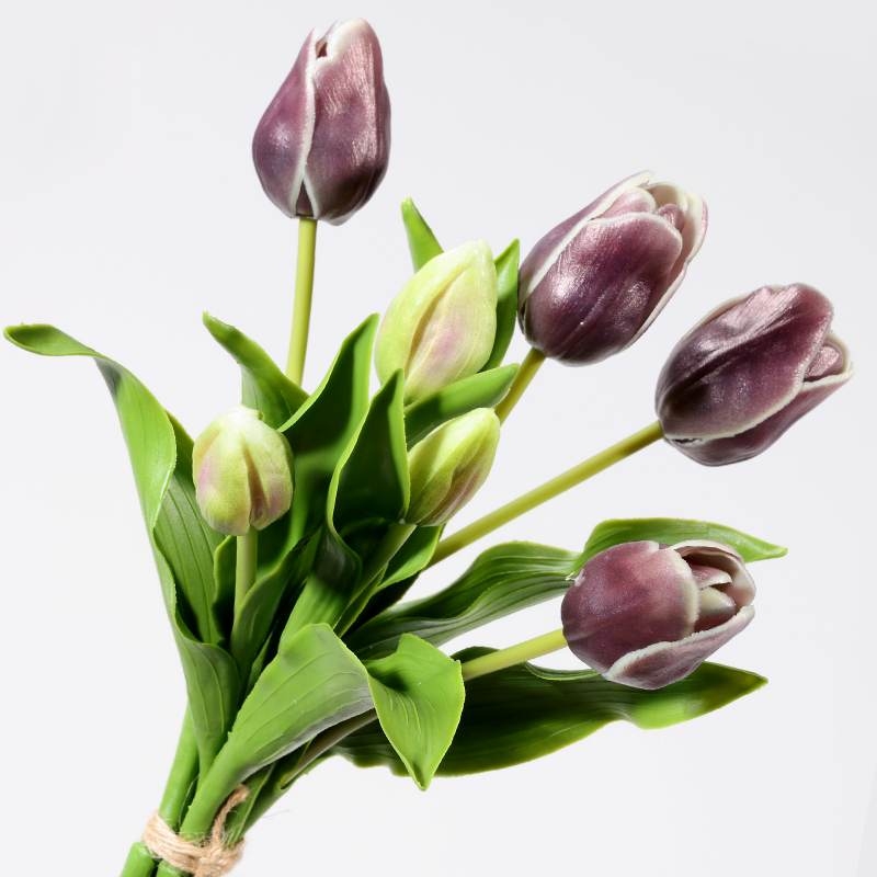 A bunch of artificial tulips with 7 flowers
