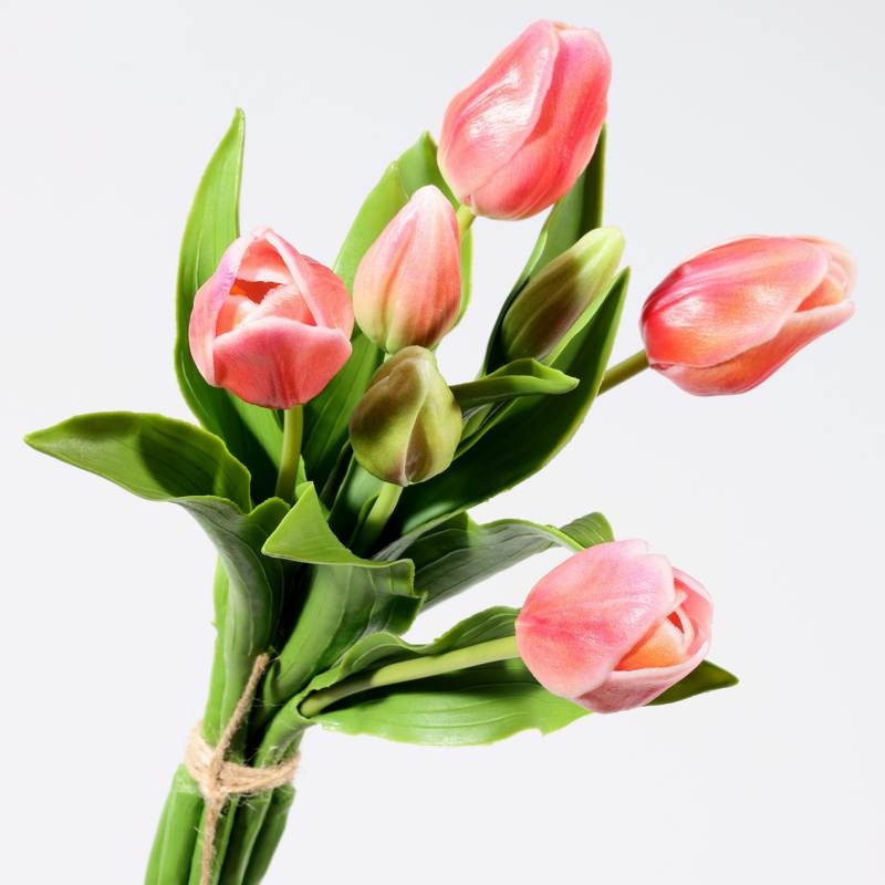 A bunch of artificial tulips with 7 flowers