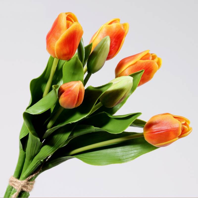 A bunch of artificial tulips with 7 flowers