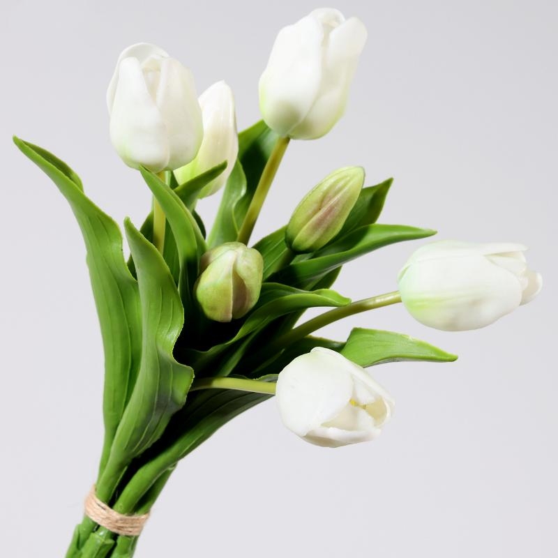 A bunch of artificial tulips with 7 flowers