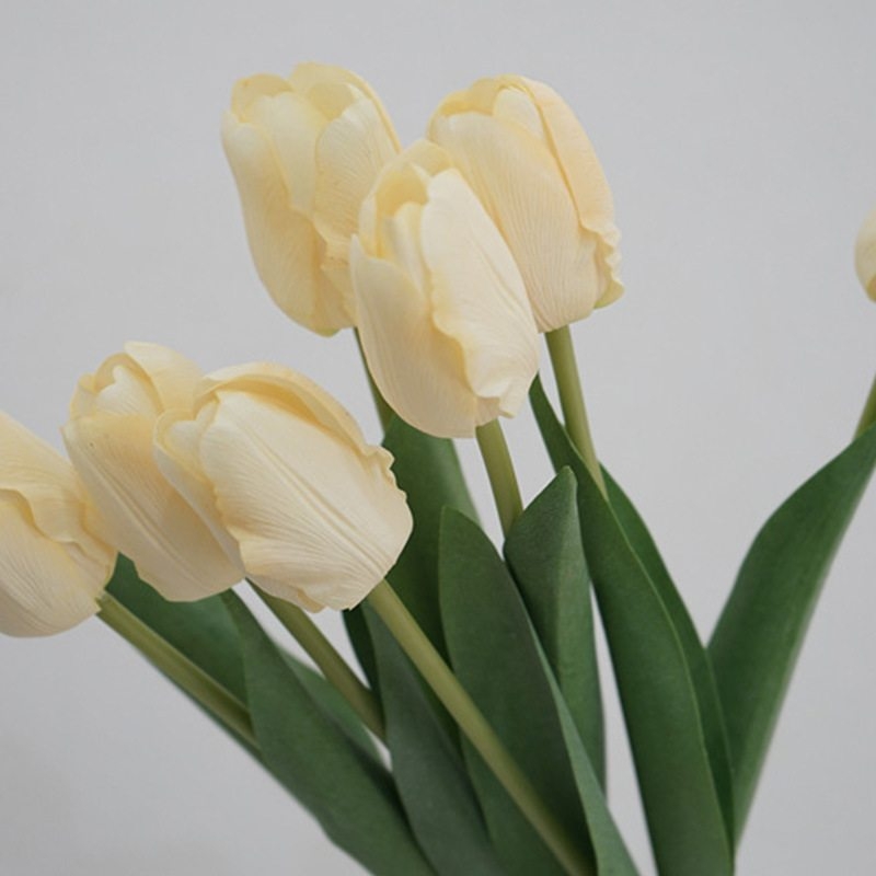 Soft touch lifelike artificial tulip