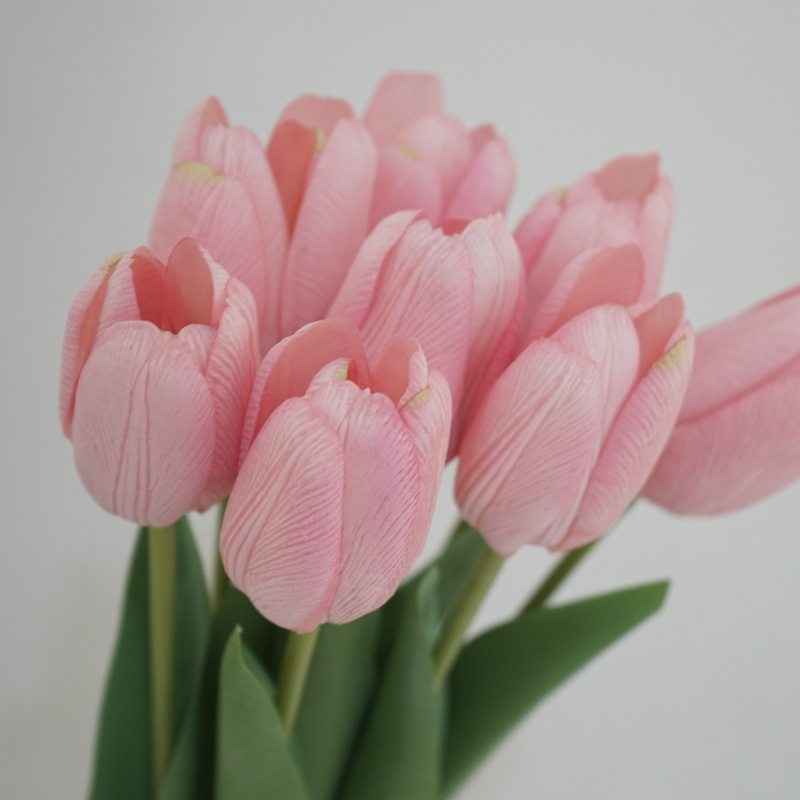 Soft touch lifelike artificial tulip