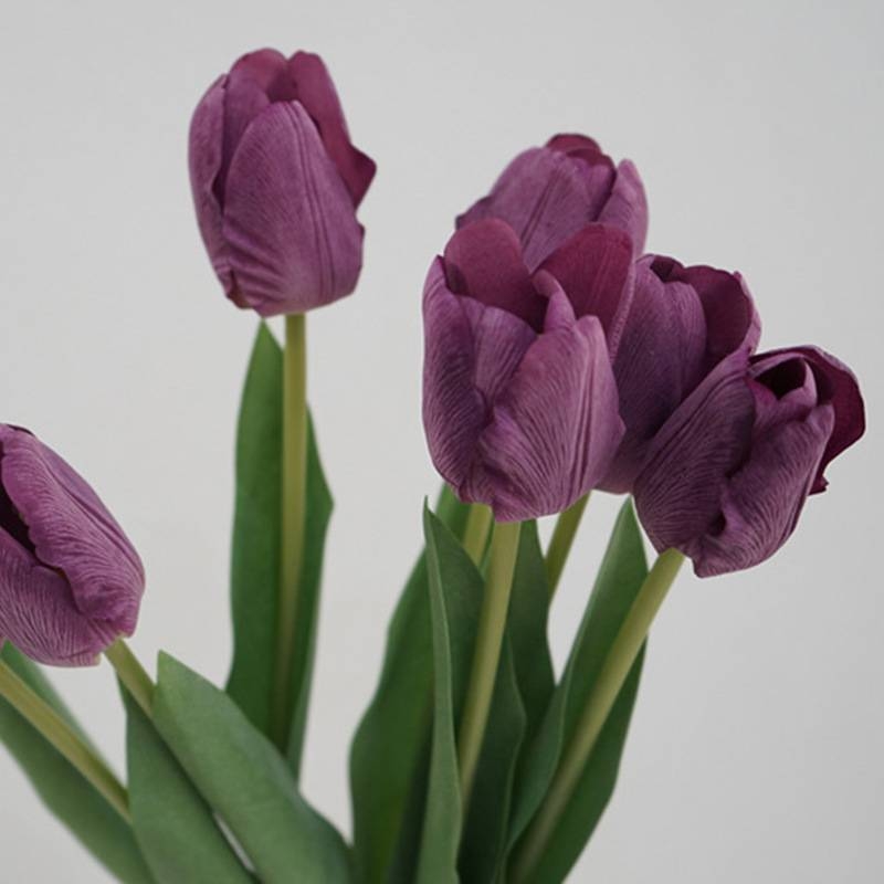 Soft touch lifelike artificial tulip