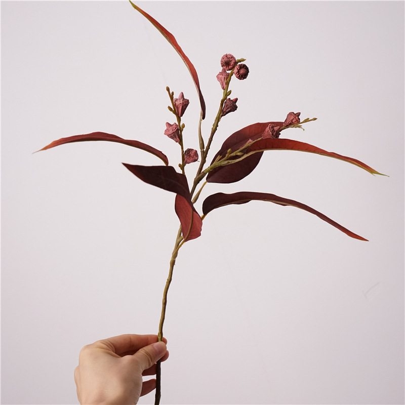 Artificial  eucalyptus leaves with fruit