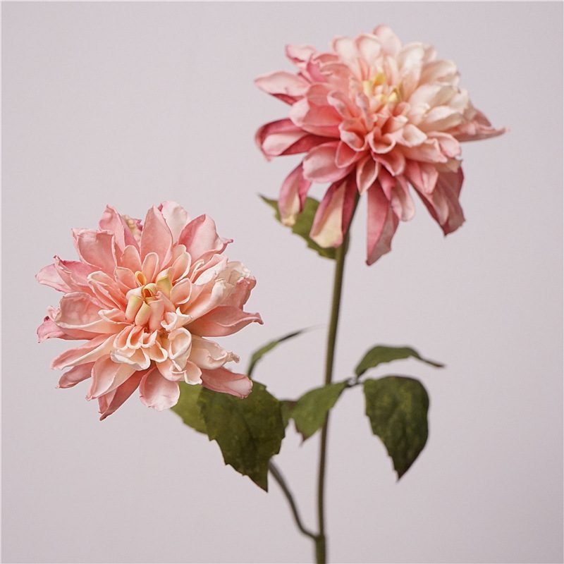 Artificial dahlia with two blooms
