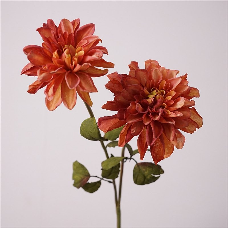 Artificial dahlia with two blooms