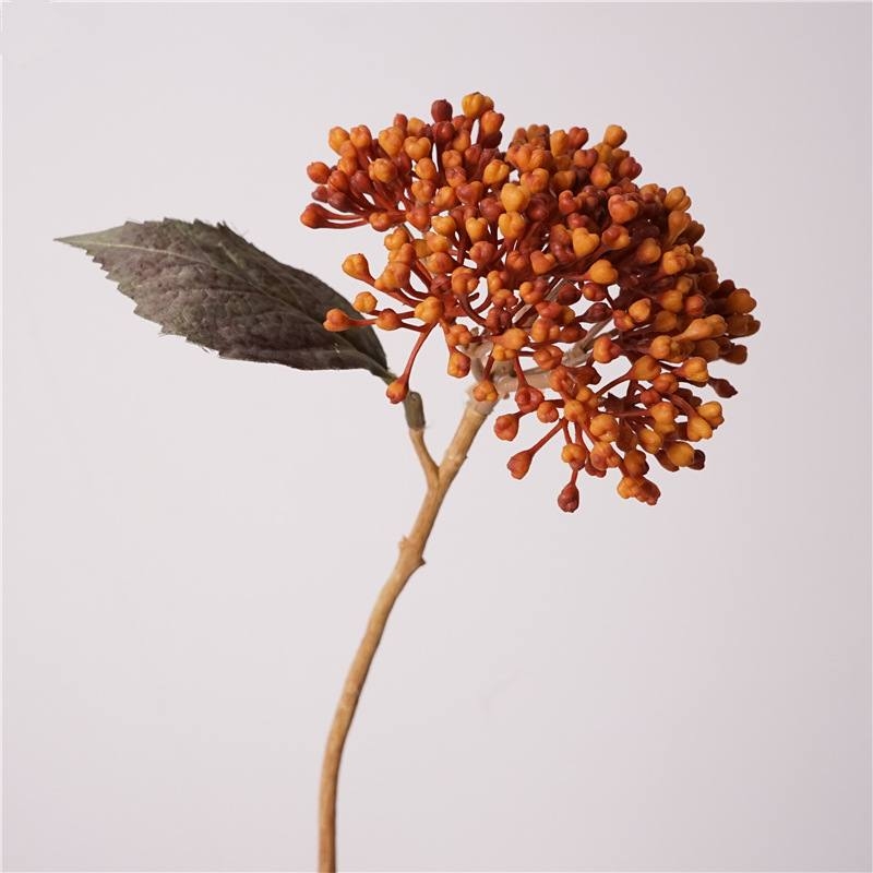 Artificial autumn-colored hydrangea fruit