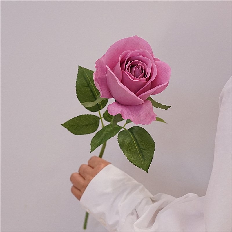 Soft-Touch Artificial Rose Stem – 48cm