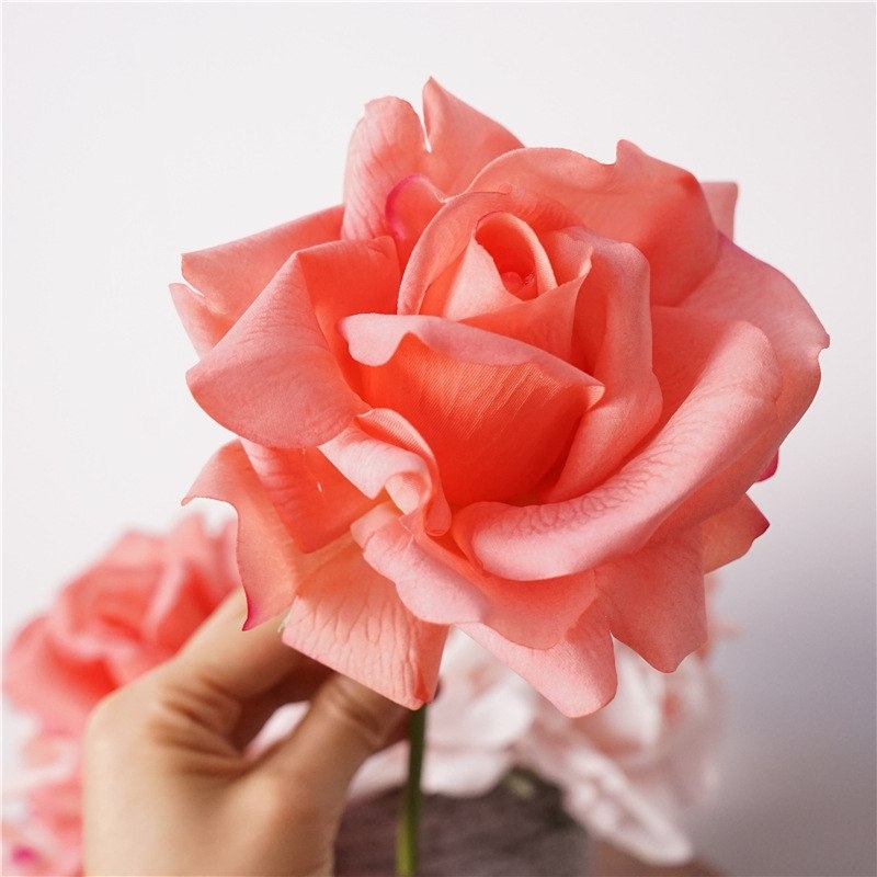 Soft-Touch Artificial Rose Stem – 12cm Bloom
