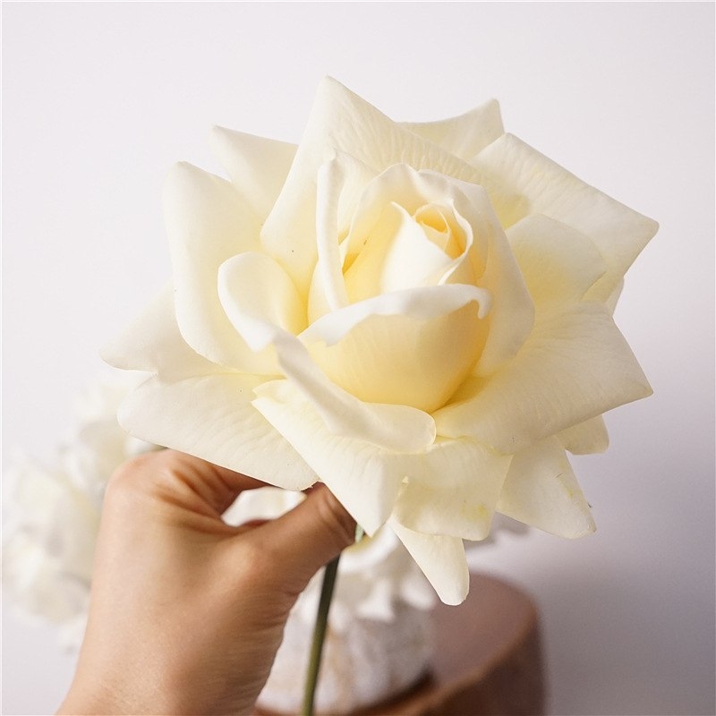 Soft-Touch Artificial Rose Stem – 12cm Bloom