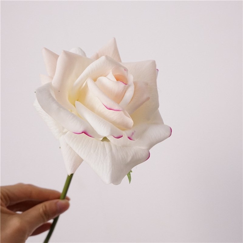 Soft-Touch Artificial Rose Stem – 12cm Bloom