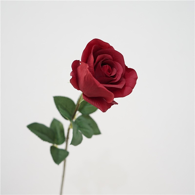 Soft-Touch Long Stem Artificial Rose – 66cm, 6cm Bloom