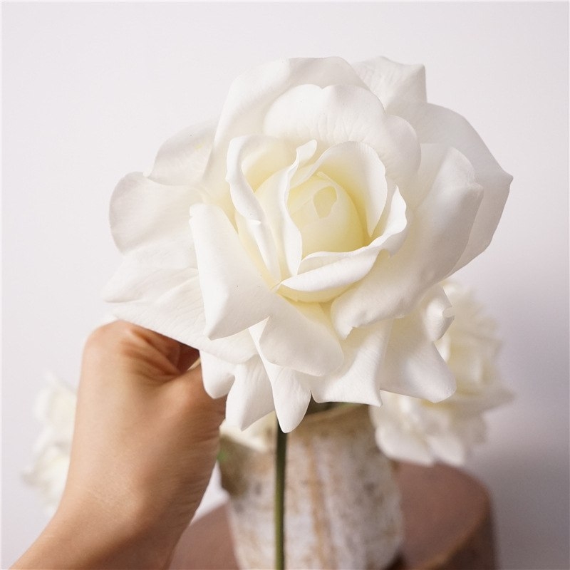 Soft-Touch Artificial Rose Stem – 12cm Bloom