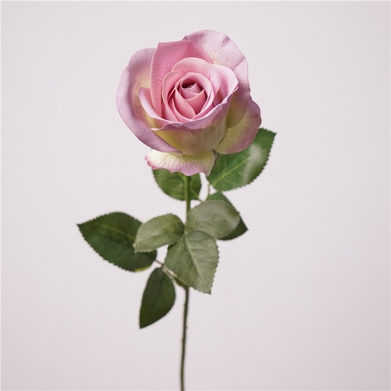 Soft-Touch Long Stem Artificial Rose – 66cm, 6cm Bloom