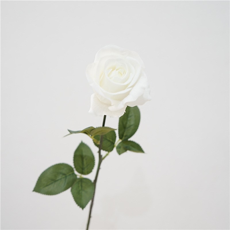 Soft-Touch Long Stem Artificial Rose – 66cm, 6cm Bloom