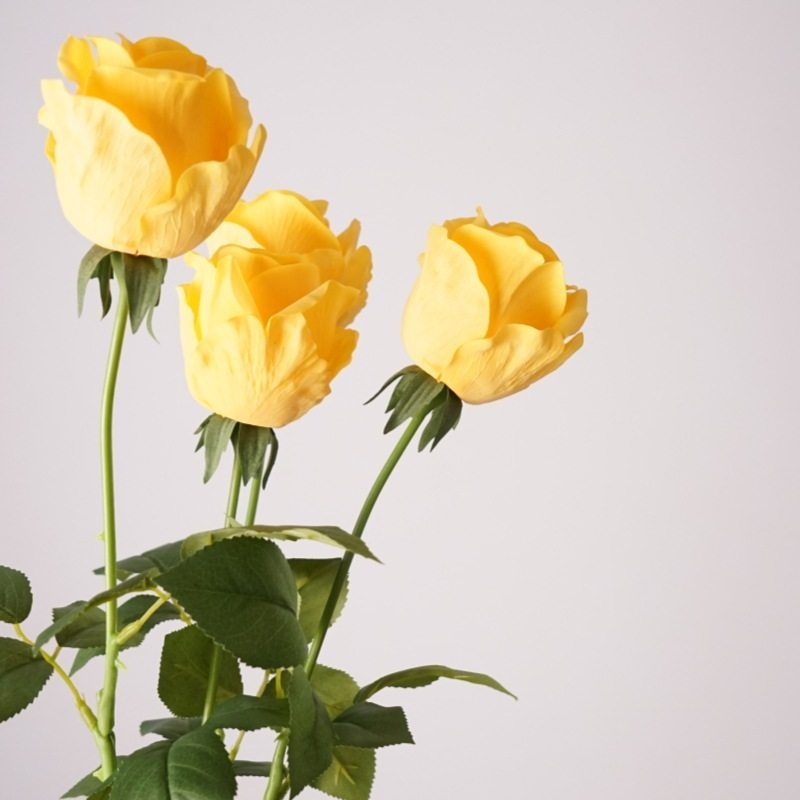 Soft-Touch Long Stem Artificial Rose – 65cm