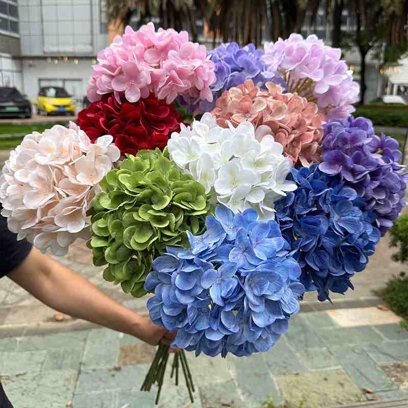 Fabric Artificial Hydrangea Flower Stem – 70cm