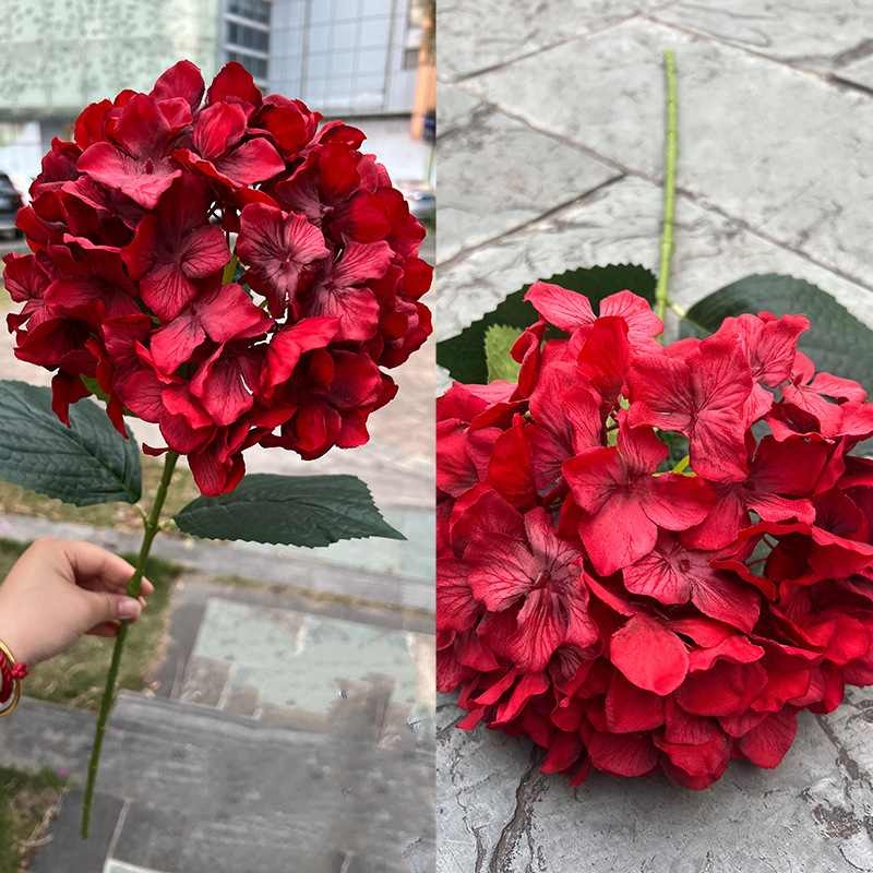 Multicolored Fabric Artificial Hydrangea Flower – 66cm