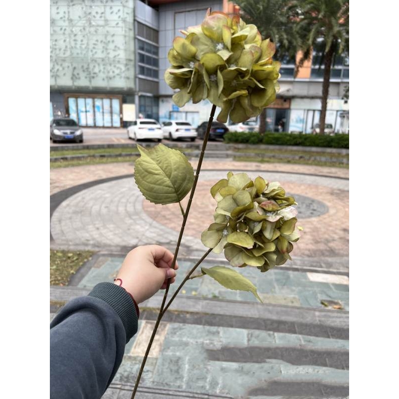 Two-Bloom Artificial Hydrangea Spray – 80cm