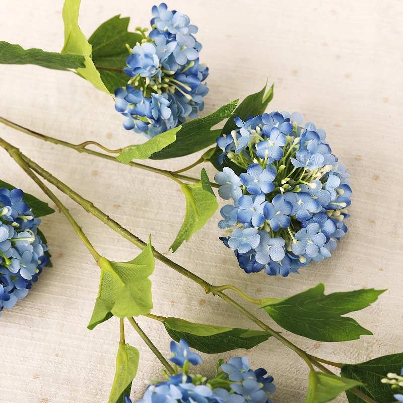 Five-Bloom Snowball-Shaped Fabric Artificial Hydrangea – 99cm