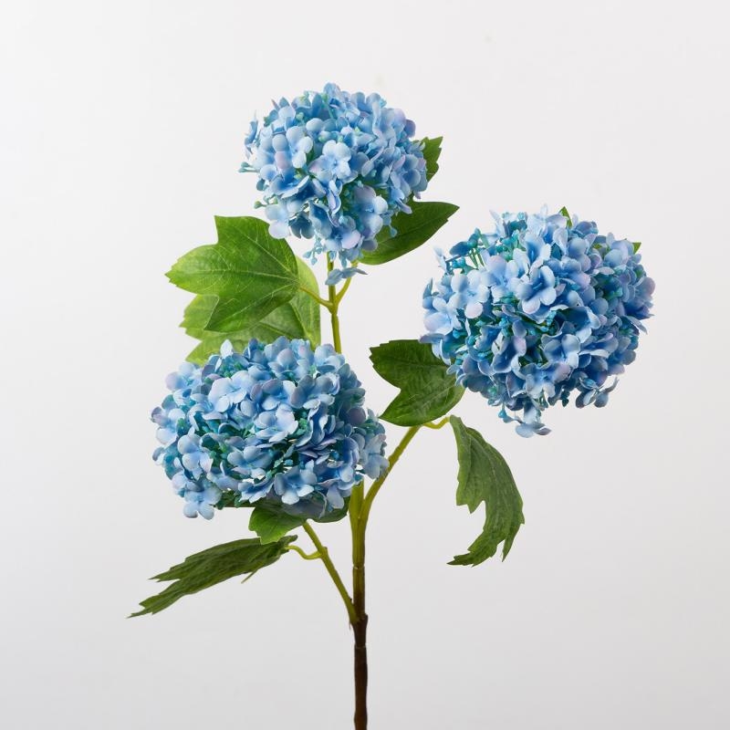 Three-Bloom Fabric Artificial Hydrangea Spray – 82cm