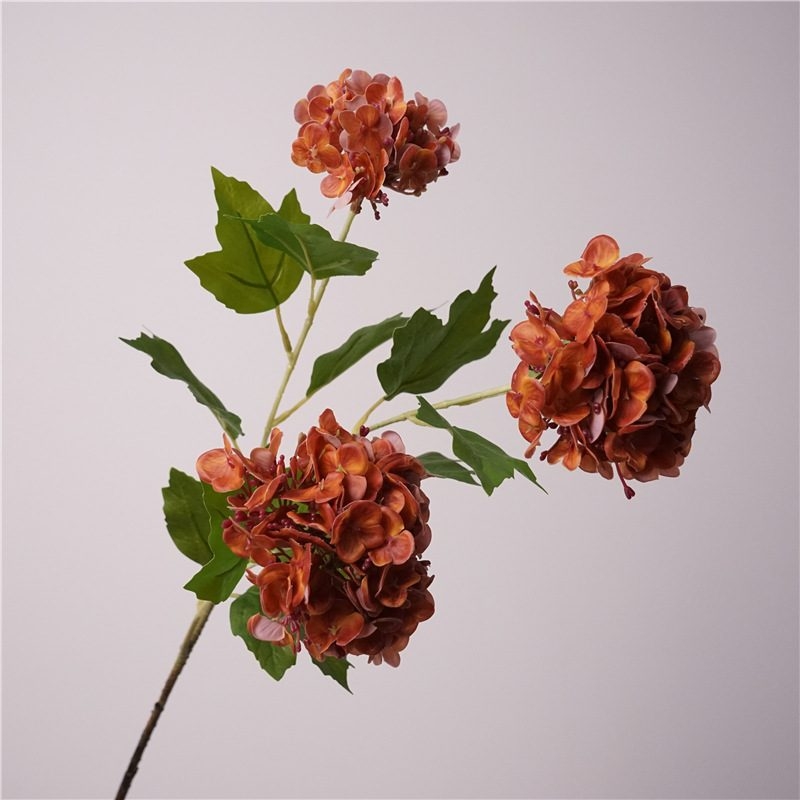 Three-Bloom Soft Plastic Artificial Hydrangea Spray – 68cm