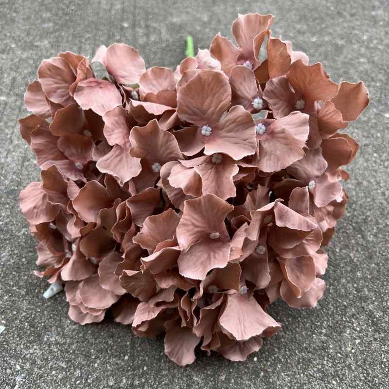 Five-Bloom Large-Head Fabric Artificial Hydrangea – 47cm