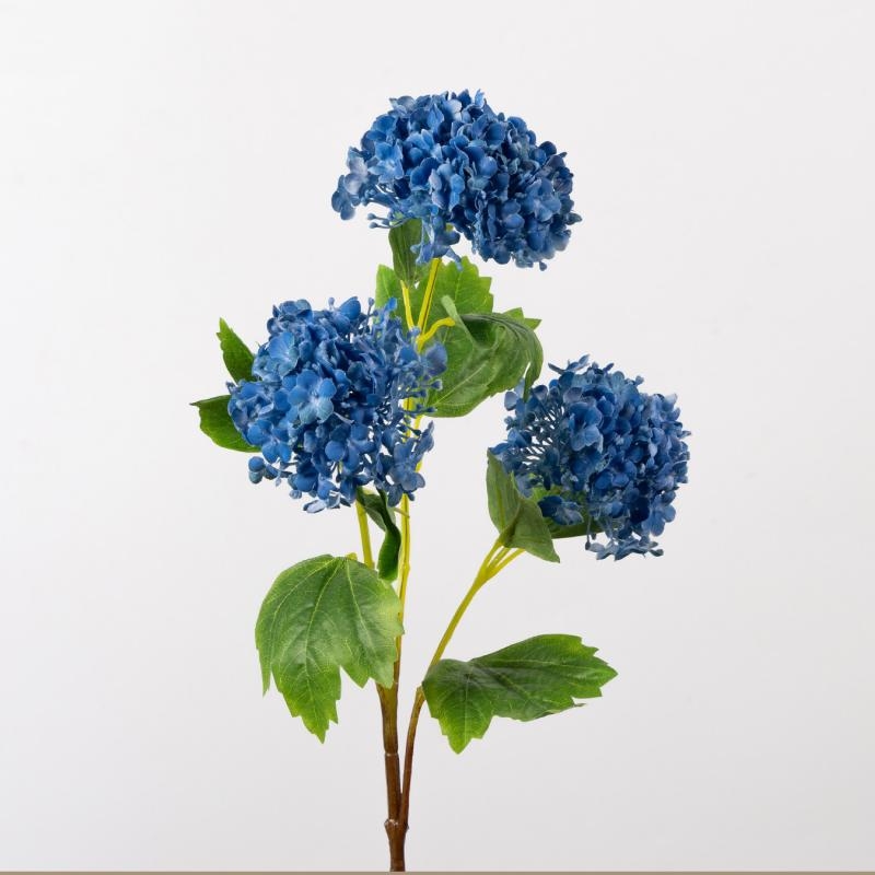 Three-Bloom Fabric Artificial Hydrangea Spray – 82cm