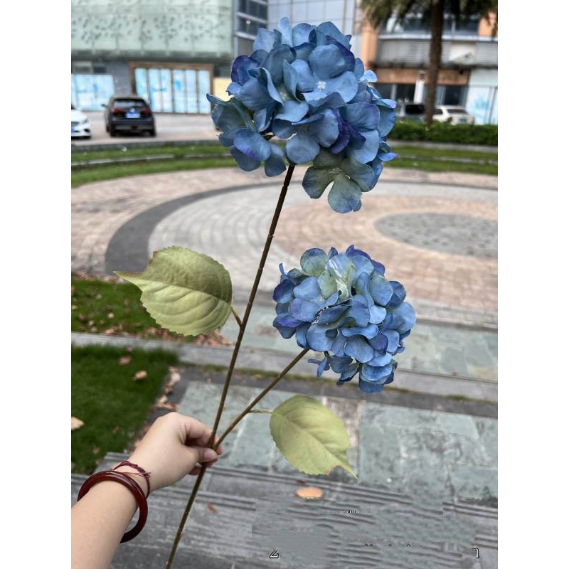 Two-Bloom Artificial Hydrangea Spray – 80cm