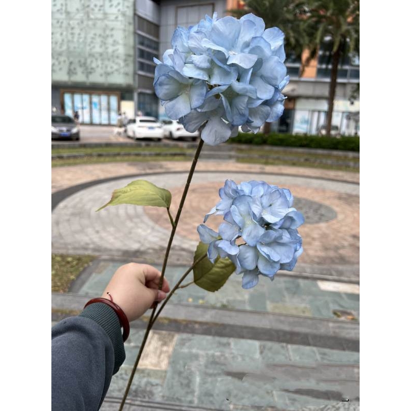 Two-Bloom Artificial Hydrangea Spray – 80cm