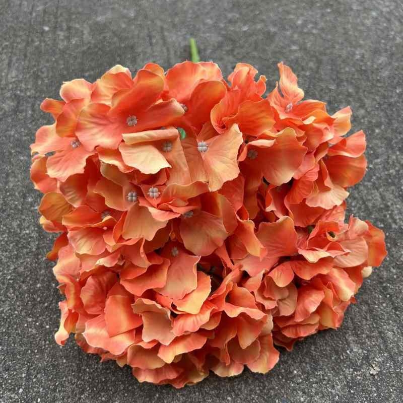 Five-Bloom Large-Head Fabric Artificial Hydrangea – 47cm