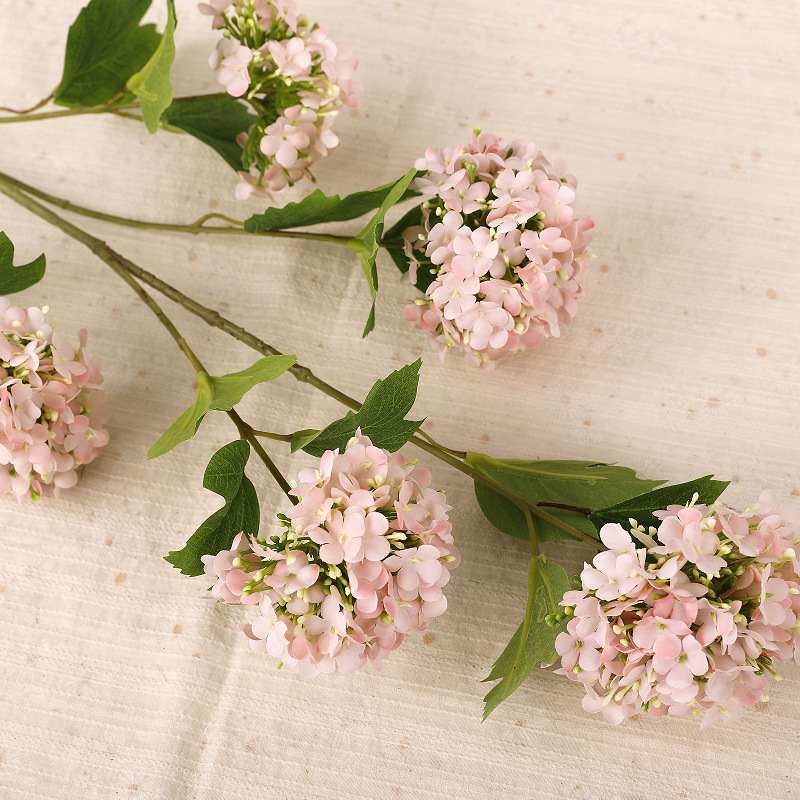 Five-Bloom Snowball-Shaped Fabric Artificial Hydrangea – 99cm