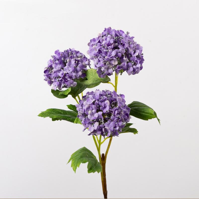 Three-Bloom Fabric Artificial Hydrangea Spray – 82cm