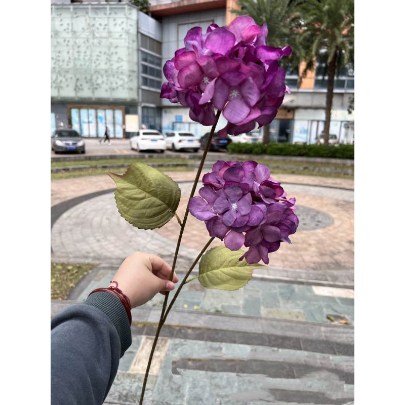 Two-Bloom Artificial Hydrangea Spray – 80cm