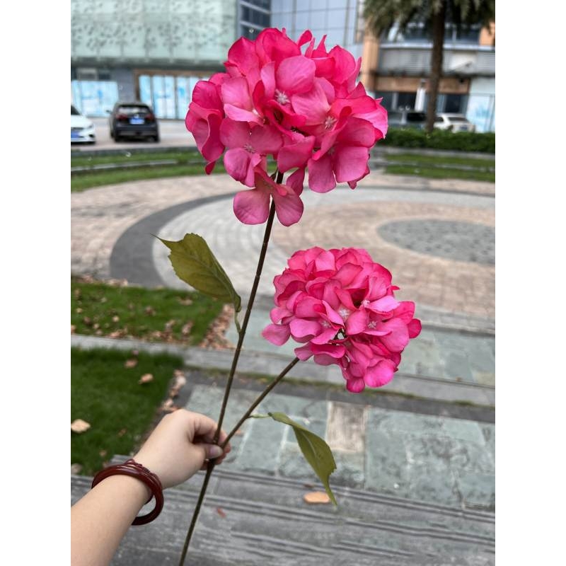 Two-Bloom Artificial Hydrangea Spray – 80cm
