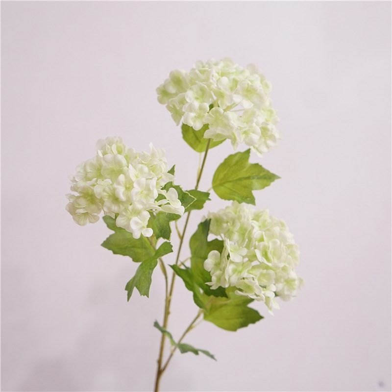 Three-Bloom Soft Plastic Artificial Hydrangea Spray – 68cm