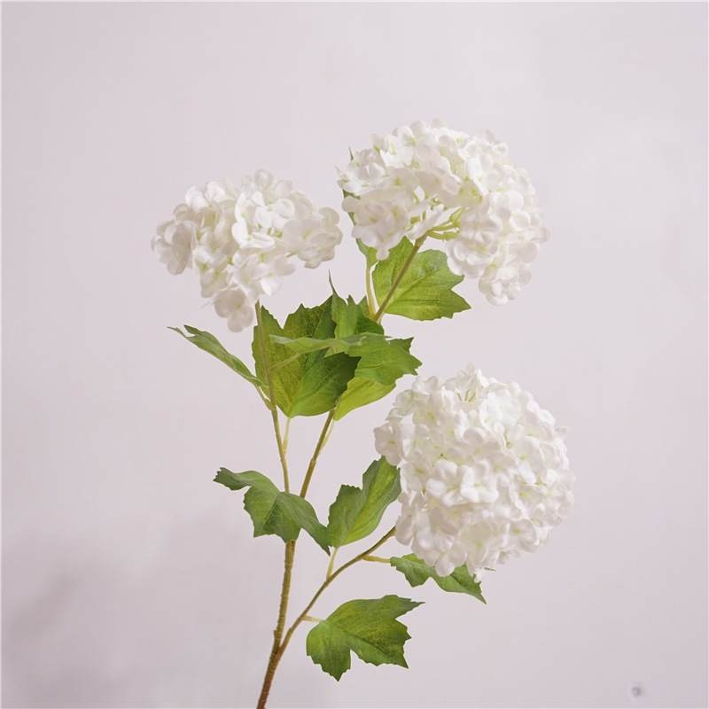 Three-Bloom Soft Plastic Artificial Hydrangea Spray – 68cm
