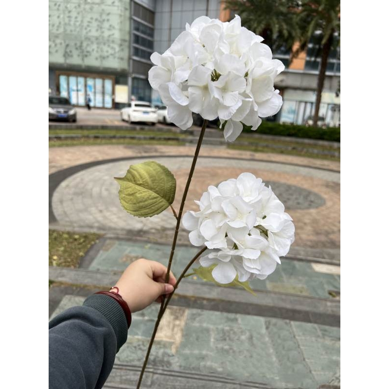 Two-Bloom Artificial Hydrangea Spray – 80cm
