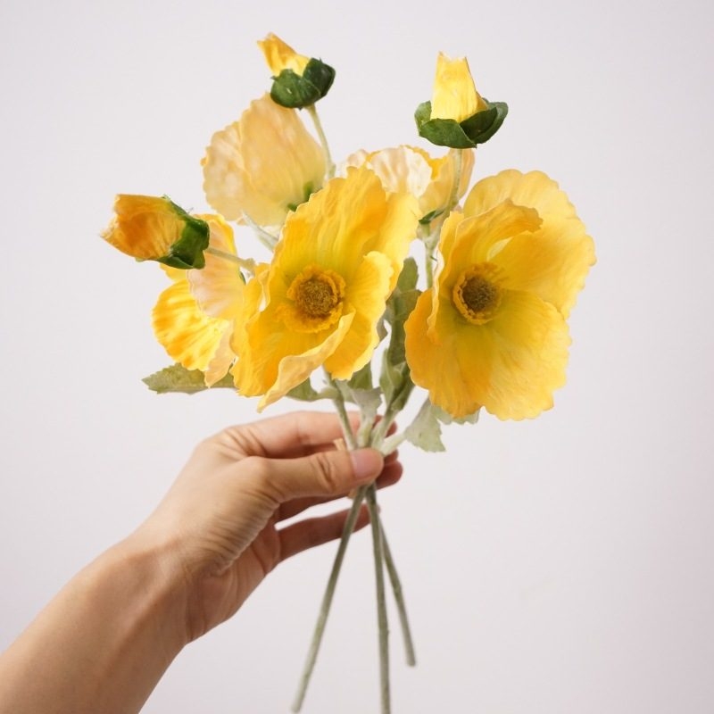 Artificial Poppy Bundle – 3 Stems, 30cm, Multiple Colors