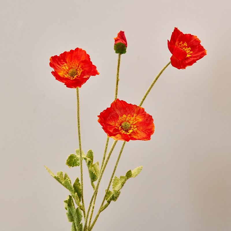 Realistic Artificial Icelandic Poppy Stem 60cm – Single Stem