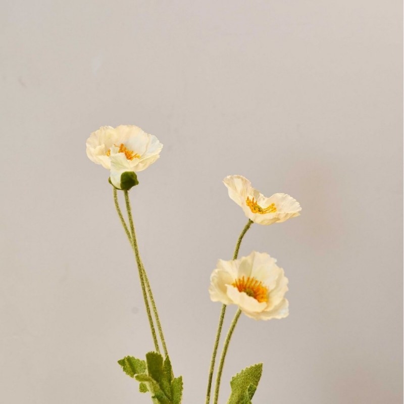Realistic Artificial Icelandic Poppy Stem 60cm – Single Stem