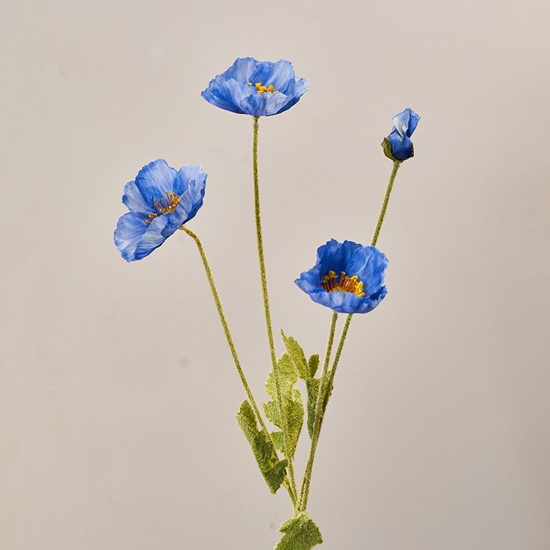 Realistic Artificial Icelandic Poppy Stem 60cm – Single Stem