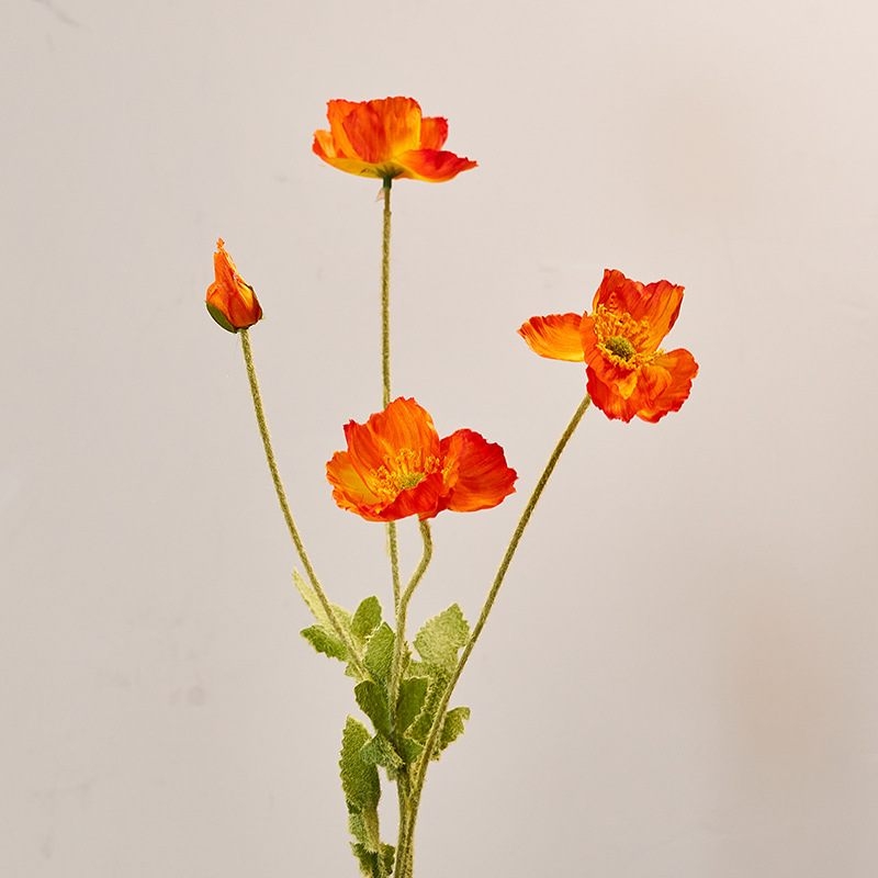 Realistic Artificial Icelandic Poppy Stem 60cm – Single Stem
