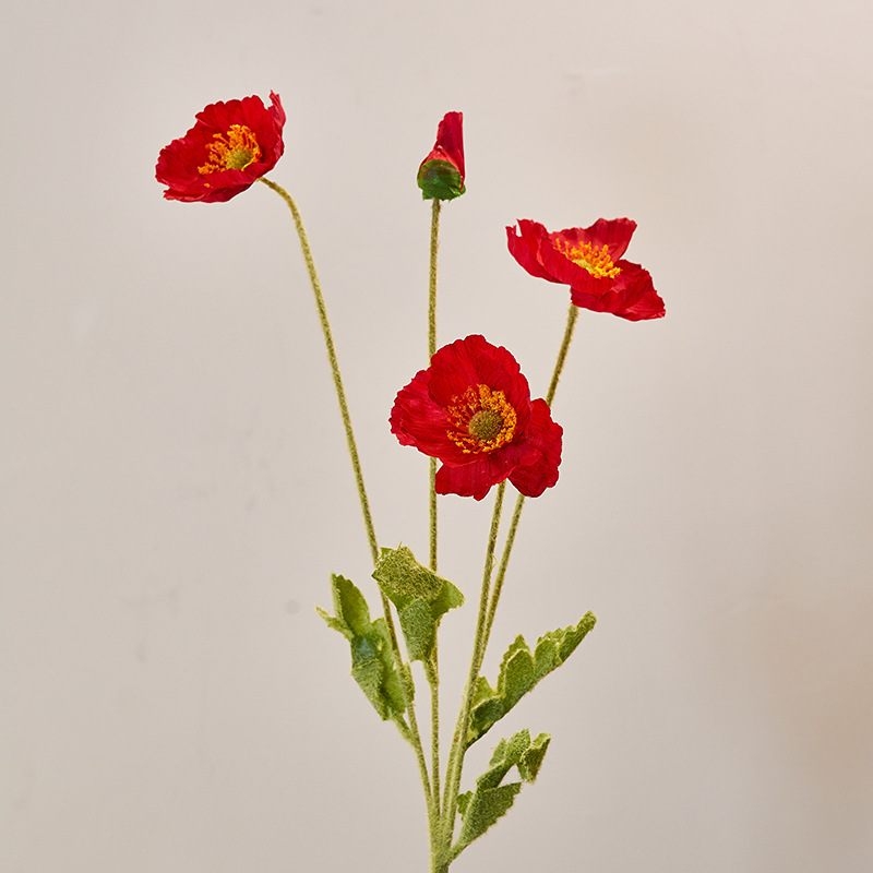 Realistic Artificial Icelandic Poppy Stem 60cm – Single Stem