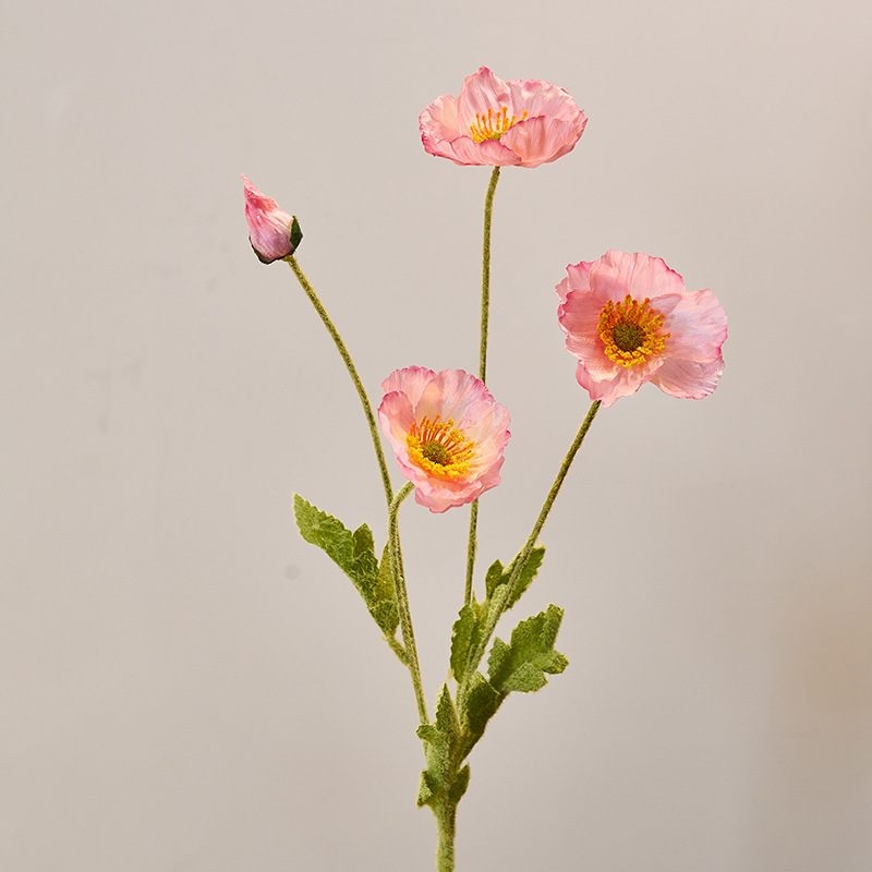 Realistic Artificial Icelandic Poppy Stem 60cm – Single Stem